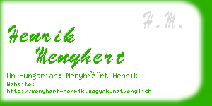 henrik menyhert business card